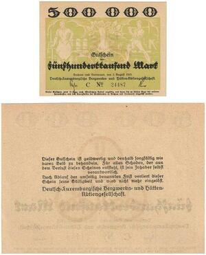 Q3470 German Luxembourg Bochum Dortmunt Mines Bergwerk 500 000 Mark 1925