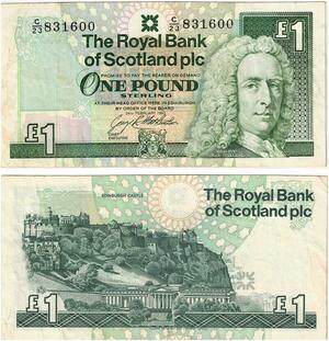 Q3521 Banknote Scotland Royal Bank Pound Lord Hay Edinburg Castle 1993