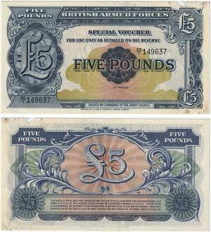 Q3539 Banknote United Kingdom British Army Forces 5 Pounds 1948 - Make Offer