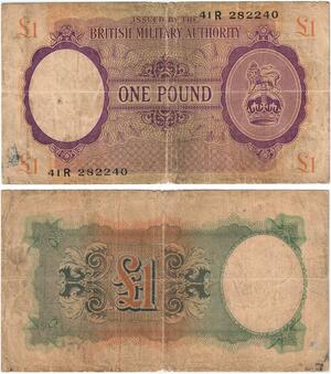 Q3540 Rare United Kingdom British Military Authority Pound Africa 1943