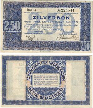 Q3561 Banknote Netherlands Zilverbon 2,5 Gulden 1938 - Make Offer