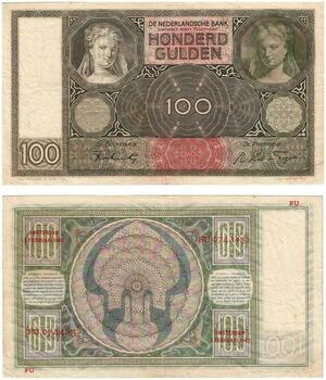 Q3575 Banknote Netherlands 100 Gulden 1942 - Make Offer