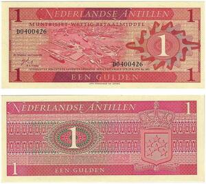 Q3580 Netherlands Antilles 1 Gulden Mountbiljet Wettig Betaalmiddel 1970 UNC