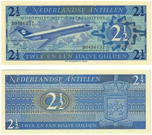 Q3581 Netherlands Antilles 2,5 Gulden Mountbiljet Betaalmiddel 1970 UNC