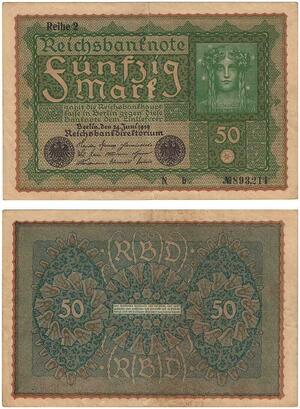 Q3582 Banknote Germany 50 Mark Reichbanknote 1919 - Make Offer