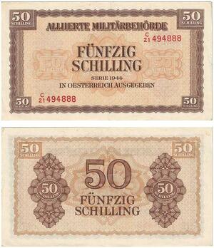 Q3585 Austria Österreich 50 Schilling Alliierte Militärbehörde 1944 - Offer
