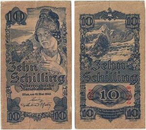 Q3589 Banknote Austria 10 Schilling Wachauerin Ruine Aggstein 1945 - Offer
