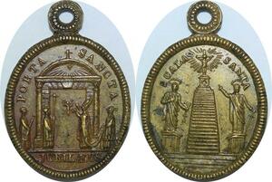 Q6003 Rare Médaille Vatican Papal States Scala Sancta Porta Benedetto XIV