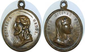 Q6009 Rare Medal Vatican Papal Salvador Mundi Leonard de Vinci Jesus 17th c