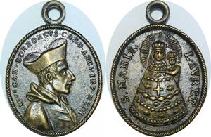 Q6010 Rare Medal Vatican Papal Carlo Borromeo 1560-1584 St Maria Lauret AU