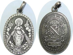 Q6011 Rare Medal Convent Dames St-Maur 1922 Phalip Sainte Mère Argent