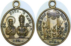 Q6013 Rare Medal Vatican St Peter St Paul Jubilat Deo Omn Terra Roma UNC