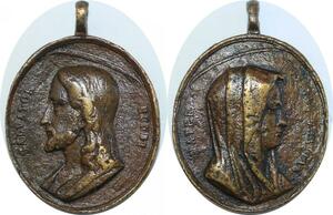 Q6018 Rare Medal Vatican Papal Salvador Mundi Leonard de Vinci Jesus 17th c