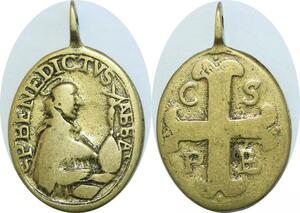 Q6024 Rare Medal Vatican Papal Saint Benoît Croix C S P B Benedictvs Abba 