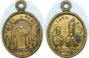 Q6032 Rare Medal Vatican St Peter St Paul Sancta Porta Jubilaeus Roma AU