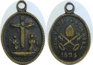 Q6035 Rare Medal Vatican Papal State Jubilee Jesus Christ  Leon XII 1826