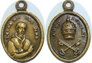 Q6044 Rare Medal Vatican Papal State Anno Jubilee Leon XII 1826 AU