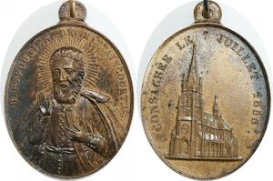 Q6048 Rare Medaille Lorraine Abbé 1565 1640 Fourier de Mattaincourt 1853  