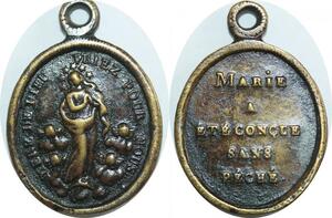 Q6059 Rare Medal France Virgin Mary Marie conçue sans péché Mere Dieu