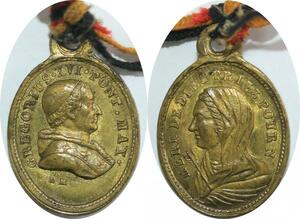 Q6067 Medal Vatican Papal Gregoire XVI Virgin Mary 1831-1846 UNC -> Offer