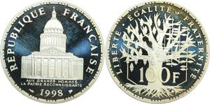 R0094 France 100 Francs Panthéon 1998 Silver Proof -> Make Offer