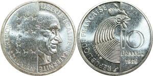 R0096 France 10 Francs Robert Schuman Silver 1986 FDC BU -> Make Offer