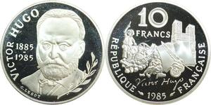 R0097 France 10 Francs Victor Hugo Silver 1985 Silver Proof BE -> Make Offer