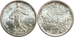 R0101 France 5 Francs Semeuse 1964 Sortie Coffret Silver FDC -> Make Offer