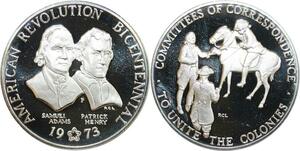 R0166 Medal USA Colonies Adam Henry Revolution 1773 1973 Silver Proof