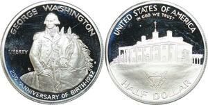 R0167 USA 1/2 Dollar 250 Years George Washington 1982 Silver Proof