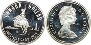 R0178 Canada Dollar Elizabeth II 1875 1975 Calgary Proof Like Silver UNC &gt; Offer