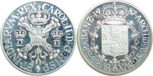 R0209 Medaille Belgique Brabant Carol II Archid Piefort ? Silver 1987 UNC