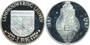 R0212 Netherlands Medal Landbouwkring Leuven 100 AAP LBK Silver 1987 Proof