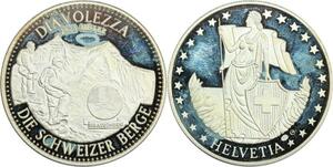 R0224 Swiss Medal Schweizer Berge Diavolezza Graubünden 2011 Silver Proof