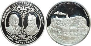 R0228 USA Medal 150 ans Stockton Darlington Railway Pease G Stephenson 