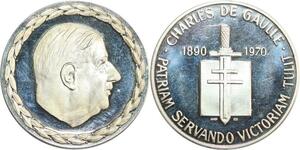 R0245 Médaille France Général Charles de Gaulle 1890-1970 999% Silver  