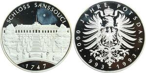R0251 Medal Germany Potsdam Schloss Sanssouci 993 1993 Silver Proof - Offer