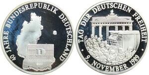 R0253 Medal Germany Chute Mur Berlin 9 novembre 1989 BRD RFA 999% Silver