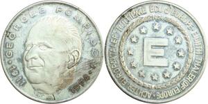 R0259 Médaille Europe 1/8 Écu Européen Georges Pompidou Silver 1974 AU
