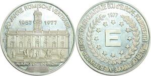 R0268 Medal Europa 20 ans Traité Rome Capitole Rome 1977 Silver UNC - Offer