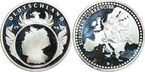 R0269 Medal Germany Deutsche Mark European Currency 1990 Silver Proof