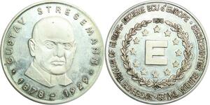 R0270 Medal Germany 1/6 Thaler Écu Européen G Stresemann 1978 1929 SilverAU