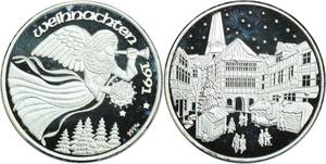 R0271 Medal Germany Weihnachten Noël 1991 Silver Proof -> Make Offer