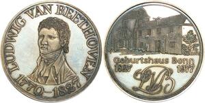 R0277 Medal Germany Ludwig van Beethoven Ville natale Bonn 1977 Silver