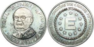 R0280 Belgium Medal Paul-Henri Spaak Father Europe 1973 Silver UNC - Offer