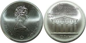 R0289 Canada Montréal 10 $ Dollars Olympiade XXI Elizabeth II 1976 UNC