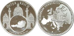 R0297 Austria Österreich Medal Karlkirche Church Wien Europe Silver Proof