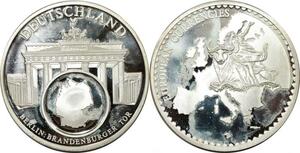 R0298 Germany Medal Berlin Brandenburger Tor Porte Europe Silver Proof