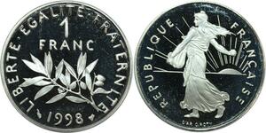 R0308 France 1 Franc Semeuse Roty 1998 Sortie Coffret BE Proof