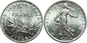 R0309 France 1 Franc Semeuse Roty 1964 Sortie Coffret FDC -> Make Offer
